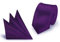 StickandShine Krawatte + Einstecktuch Aubergine slim aus Polyester einfarbig uni schmale 5 cm
