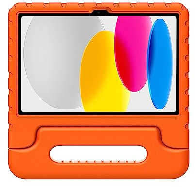 Brand.it iPad Hülle Kinder Learn.it - geprüft in Deutschland stossfest und robust aus Schaumstoff - ideal für Schule und Unterricht - Passend für iPad 10.2 Kinderschutzhülle orange