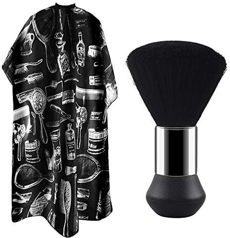 Chudian Cape De Cheveux, Tissu De Coupe De Cheveux Blouse De Salon De Coiffure Cape De Coupe Tablier De Coiffure Pour La Protection Du Vêtement Avec Brosse Plumeau De Cou