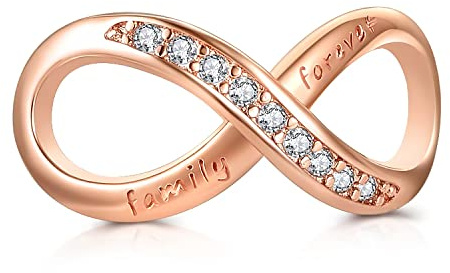 Maria Fonte Bead Charm Simbolo Infinito in Argento Sterling 925, Compatibile con Le più Diffuse Marche di Braccialetti e collane, Colore Oro Rosa.