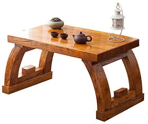 Couchtische Tatami Wohnzimmer Massivholz Fensterbank Niedriger Tisch Balkon Teetisch Studiertisch (Color : Wood Color, Size : 80x50x30cm)