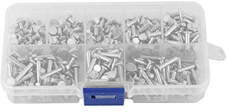 400pcs M3 Rivetti in alluminio a testa piatta con maggiore resistenza meccanica ribattini alluminio m3 rivetti di varie dimensioni, rivetto solido a testa Remaches sólidos