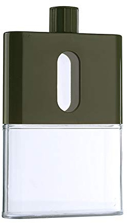 1 x quadratische flache Wasserflasche für Fitness und Sport, Grün