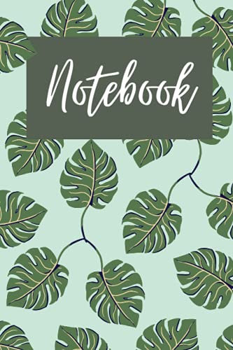 Botanical Notebook | Cute Monstera Design Journal | 6” x 9” White Lined Paper with Glossy Paperback Cover | Home Office School Gift