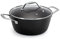 Barazzoni Black Titan Pro, Casseruola ø24cm con coperchio in vetro, Manico in acciaio rivettato, Antiaderente Titan Pro (5 Strati). Made in Italy