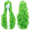 IMISSU 80cm langes lockiges Naturhaar Cosplay Perücke mit Pony Buntes Halloween Kostüm Party Perücken für Frauen (Apfelgrün)