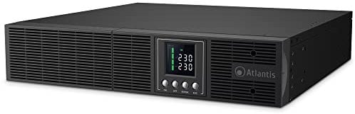 Atlantis A03-OP3002P-RC Pro Onduleur (UPS) Online Double Conversion et Pure sinusoïde avec Une Puissance de 3000VA 2700W, Serveur Rack, écran LCD, USB, RS-232, 8 Sorties IEC, Slot SNMP, 6x12V-9Ah
