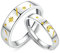 Verlobungsring Verstellbar, Sterling Silber Ringe mit Silber Gold Meteor und Mond Paar Verstellbare Band Schmuck Geschenk
