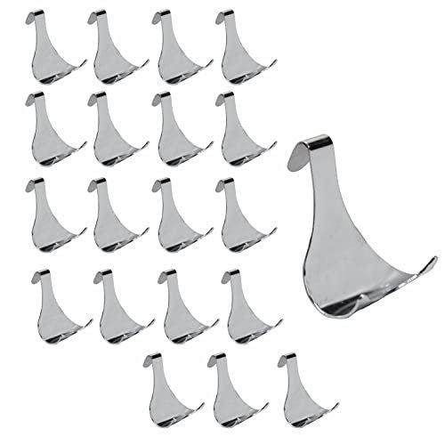 SUL Chrome Plated Moulding Hook Picture Rail Hooks Hangers, Picture Moulding Rail Frame Hook Hangers for Art Exhibition Gallery Picture Billboards Hanging Clothes Keys Holder – CHROME (20 PK)