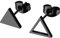 JewelryWe Schmuck Dreieck Ohrstecker Edelstahl Klassische Asymmetrische Triangel Ohrringe Ohr-Piercings Ohrschmuck für Herren Damen Schwarz