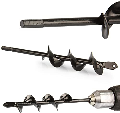 Punta per Trivella Trapano Avvitatore Spirale da Giardino | Diametro Ø4 cm | Profondità 22 cm | Spessore Lama 2,5 mm