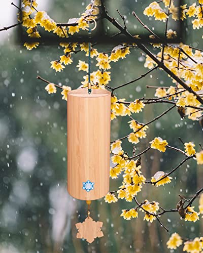 Bambus-Windspiel für Klangheilung, Meditation und Beruhigung von Emotionen, klassische Heimdekoration, gutes Geschenk für Familie, Freunde (G-Akkord), Cyan-Seil
