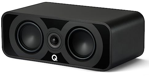 Q ACOUSTICS 5090 Center-Lautsprecher Satin Schwarz - 2 x 4,5 Mittel-/Bass-Treiber, 1 x 1 Hochtöner - TV-Lautsprecher für Surround Sound System - Schallplattenspieler Lautsprecher Hifi, Gaming PC