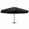Festnight Sonnenschirm 6m Durchmesser Sonnenschirm Alu Gartenschirm Schirm mit Aluminium-Mast Schwarz Große Kreuzstandfuß Marktschirm Sonnenschirm Groß