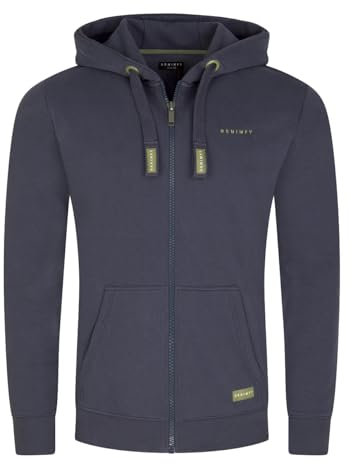 DENIMFY Sweatjacke Herren mit Kapuze Reißverschluss Regular Fit DFLeo Kapuzenjacke, Größe:XXL, Farben:Navy (59400)