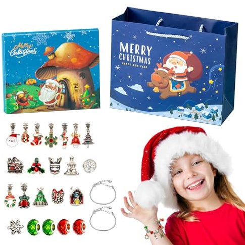 Onlynery Weihnachts-Adventskalender 2023 - DIY-Armband Herstellungsset, DIY-Schmuckherstellung Set, Geschenk für Frauen, Teenager, Kinder, Teenager für Party, Dating, Hochzeit