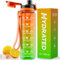 Mevoly Gourde 1L, Tritan Gourde Sport Motivation sans BPA, Transparente avec Graduée, Anti Fuite, Bouteille 1 Litre pour Camping, Randonnée, Yoga, Femme, Homme (Orange D'hémérocalle)