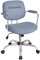 SONGMICS Homeoffice-Stuhl, Schreibtischstuhl, Schminkstuhl, PU, Drehstuhl, ergonomischer Bürostuhl, Armlehnen, Wippfunktion, höhenverstellbar, für Büro, Homeoffice, nebelblau OBG033Q01