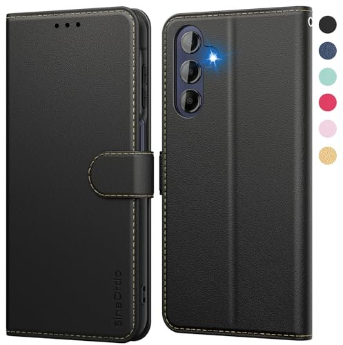 SineOrdo Cover compatible con Samsung Galaxy A25 5G Custodia, Custodia Samsung Galaxy A25 5G Libro Cover Flip Folio Case PU Pelle Stand - Nera