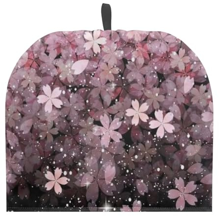 HUGS IDEA Pink Sakura Flower Tea Cosy for Teapot Dust Cover for Tea Pots Durable Soft Kettle Dust Protector Cover for Tea Pot Cover Accessories