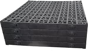 4xBlack Plastic Paving Driveway Grid Heavy Duty Paving Base Grid Turf Grass Lawn Paver Path Deck Gravel Protector Drainage Mat Shed/Car Park Mats[1 Square meter]