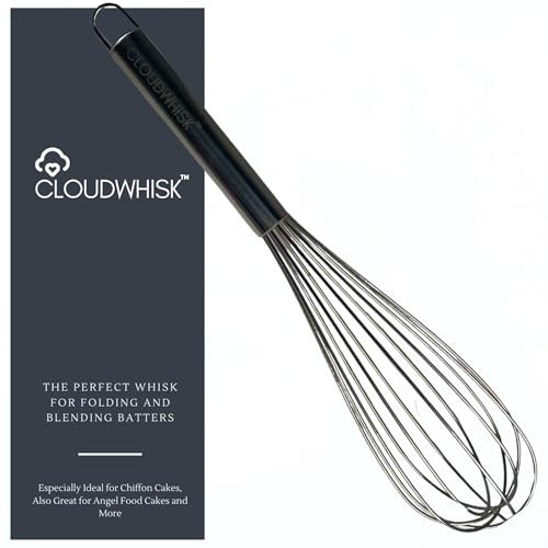 CLOUDWHISK™ Grand fouet à gâteau en forme de ballon 35,6 cm pour mélanger, mélanger et plier des gâteaux en mousseline, des gâteaux Angel Food et des recettes de mélange rapide Convient pour manipuler