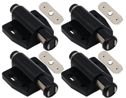 Magnetischer Türschnapper, Push Open Magnetic Touch Latch, Soft Close, Starker Federbelasteter Magnetverschluss, 4 Stück