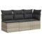 vidaXL Gartensofa mit Kissen 3-Sitzer, Sofa mit Staufach unter Sitzfläche, Terrassensofa mit abnehmbarem waschbarem Bezug, Gartenmöbel Terrassenmöbel, Hellgrau Poly Rattan