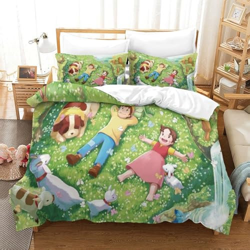 Rochile Heidi Bettbezug Set Bettwäsche Set Kinderbettwäsche Reißverschluss Mit Kissenbezügen Betten Set Für Jungen Und Mädchen, Kinder Double（200x200cm）