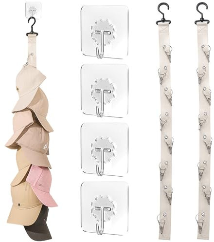 YCHYAN 2 Stück Cap Halter, Vertikale Cap Aufhänger, Cap Aufbewahrung, Kappenhalter, Cappy Halterung für den Schrank, Hauptsächlich aus Nylon, Kann für Hut Lagerung Verwendet Werden (Weiß)