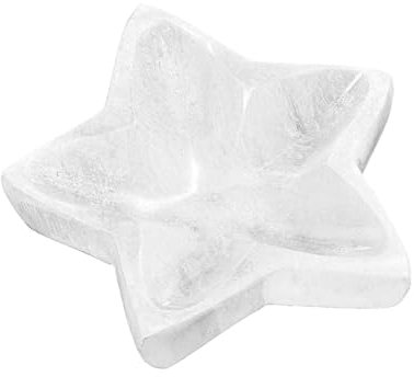 NKlaus Selenit Stern Schale 9 cm – Handgefertigte Energieschale zur Reinigung von Heilsteinen & Schmuck, spirituelle Dekoschale für Meditation, Reiki & Esoterik