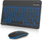 Nsyee Set tastiera e Mouse Wireless, Tastiera Bluetooth Universale Retroilluminata Portatile Ultrasottile Ricaricabile, per iPad/Tablet/PC/iOS/Android/Windows/Samsung/Lenovo, Layout Italiano, Nero