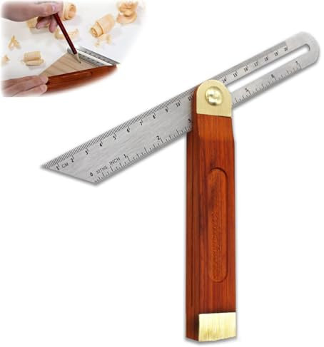Tkxjry Angolo multifunzione regolabile T,Regolabile righello strumento,Angolo Multiangolo Bevel Angolo,Goniometro regolabile,per artigiani, falegnami, architetti, ingegneri, lavorazione del legno
