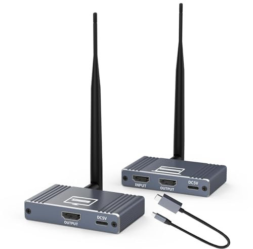 Wireless HDMI Transmitter and Receiver, USB-C to HDMI Wireless Extender Kit 656Ft/ 200M Up to 1080P@60hz Video Resolution, for STB, Laptop, Camera, PC, Netflix, YouTube, Ps4/5 to TV, Projector