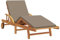 vidaXL Bequeme gepolsterte Sonnenliege Mit verstellbaren Armlehnen In Taupe | Klappbares Teakholz Design Outdoor Möbel Für Entspannung EIN Sitzkapazität Garten Terrasse Balkon Neigbare Chaiselongue