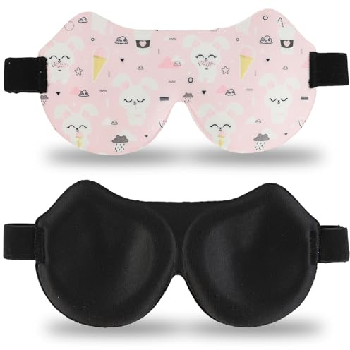 Masque de Nuit Enfant, Masques de Sommeil 3D Avec Sangle Réglable | Confortable et occultant, Imprimé avec des motifs de dessins animés, Pour le camping, les voyages en voiture et les voyages