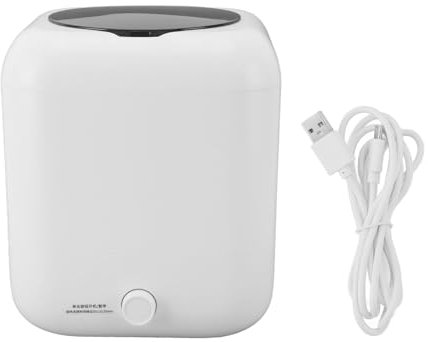 Mini lavatrice portatile con display digitale, caricamento dall'alto, 5 l, impermeabile, ingresso acqua automatico, scarico, lavatrice compatta per biancheria intima, calzini, (Bianco)