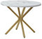 Table de salle à manger ronde avec plateau épais en marbre MDF et pieds en métal de 100 cm, table de cuisine pour 4 à 6 personnes, finition dorée, mobilier de maison moderne, décoration élégante de