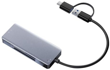 Lector de tarjetas de memoria USB C USB 3.0 5 en 1, lector de tarjetas de memoria para MS USB3.0, lectura simultánea, escritor para teléfono, smartphone, tablet, PC