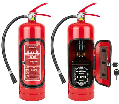 Froster Feuerlöscher Minibar, Mobile Bar für eine große Flasche | Feuerwehr Geschenke für Männer, Alkohol Versteck