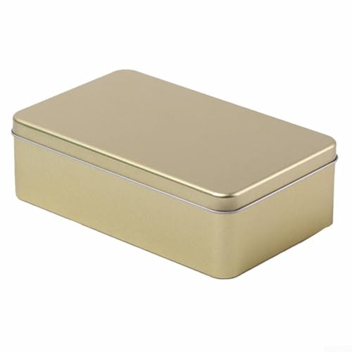Lot de 2 boîtes de rangement rectangulaires en fer blanc avec couvercles, boîtes alimentaires en métal et boîte de rangement pour bonbons, bijoux, fournitures de bureau, voyage, argent, rose doré