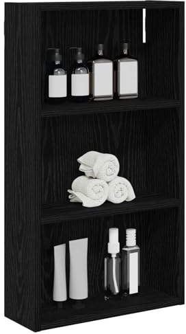 vidaXL Badezimmer-Wandschrank mit Regal Schwarze Eiche 40 x 14 x 70 cm, Moderner Badschrank, rechteckiges Regal, funktionale Aufbewahrung, platzsparende Lösung, stilvolles Design