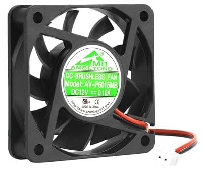 60mm x 60mm x 15mm 6015 12V DC Brushless Cooling Fan, Dual Ball Bearing System, 2pin