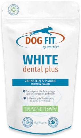 DOG FIT by PreThis® WHITE dental plus I Für die tägliche Zahnpflege von Hunden I Frei von Zusätzen & vegan