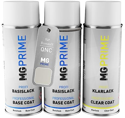 MG PRIME Peinture voiture kit bombe aérosol pour Renault QNC Blanc Nacre/Pearl White de fond de base de vernis bombe aérosol 400ml