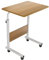 DlandHome 60 x 40 cm Tavolino Computer con Tavolino Regolabile in Altezza a Rulli con 4 Rotelle Bloccabili per Ufficio Camera da Letto, Quercia