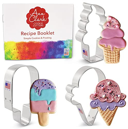Coupe-biscuits à la crème glacée ensemble de 3 pièces Fabriqué aux États-Unis par Ann Clark, cornets de crème glacée et glace à l'eau