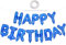 TONIFUL Blau Happy Birthday Ballon Girlande，16 Zoll Blau Folie Happy Birthday Folienballon Luftballon Geburtstagsballon Banner Helium Ballon für Geburtstag Party, Geburtstagsbanner