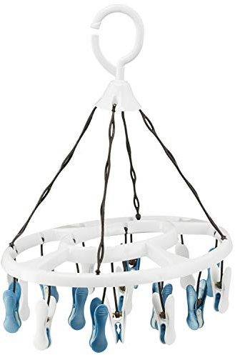 culiclean Secadora con 16 Clips Suaves (1 Pieza, Blanco con Azul-Blanco, Blanco-Azul)