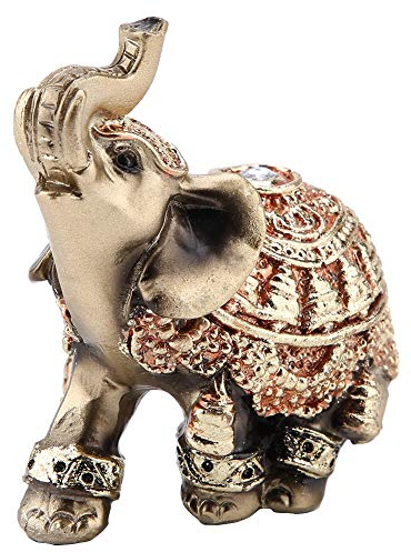 Hztyyier Feng Shui Elefanten Statue - Harz Figuren für Reichtum und Glück - Wohnkultur Dekor (Small)